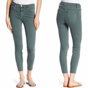 Current/Elliott The Highwaist Stilletto Jeans in Balsam Green W/ Cut Hem